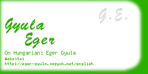 gyula eger business card